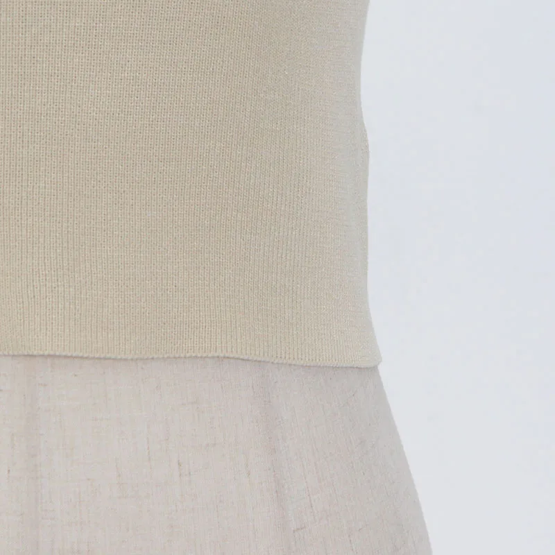 

TWOTWINSTYLE Patchwork Casual Vests For Women Stand Collar Sleeveless Slimming Minimalist Solid Sexy Tank Tops Female 2021 Style