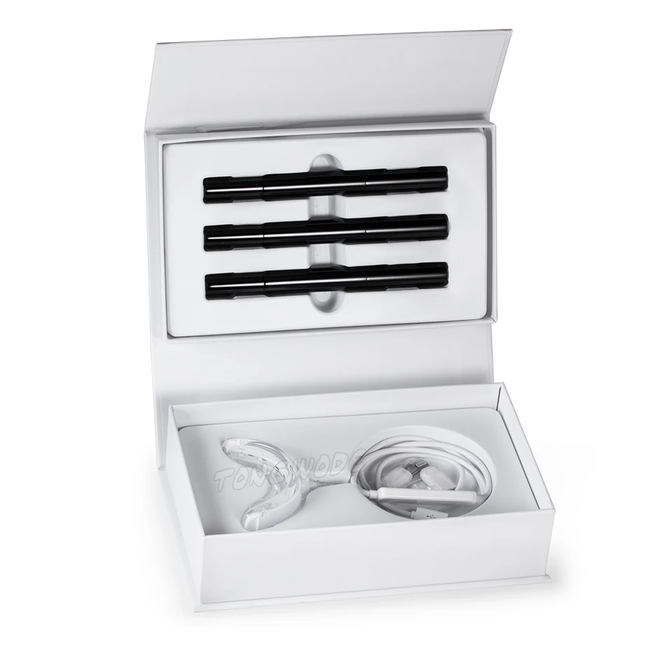 Дропшиппинг отбеливания зубов без логотипа 3 гелевые ручки Портативный таймер