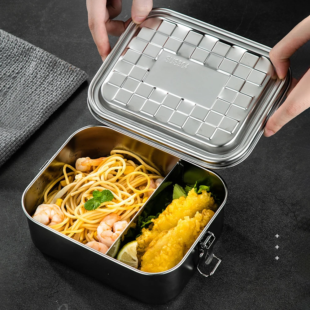 Bento Box Picnic Stainless Steel Sealed Leakproof Easy Clean Double Buckle Portable Lunch Container Home Kitchen For Kids Adults | Дом и сад