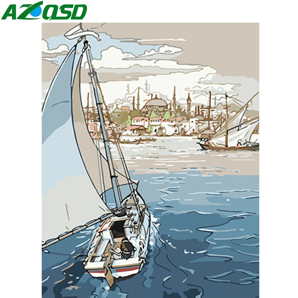 AZQSD взрослых DIY краски по номерам на холсте Мультфильм уникальный подарок полный