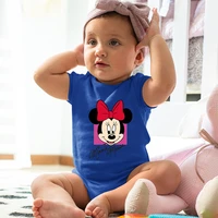 baby girl clothes cute minnie mouse graphic blue fashion toddler short sleeved romper onesie 0 24m comfort newborn jumpsuit