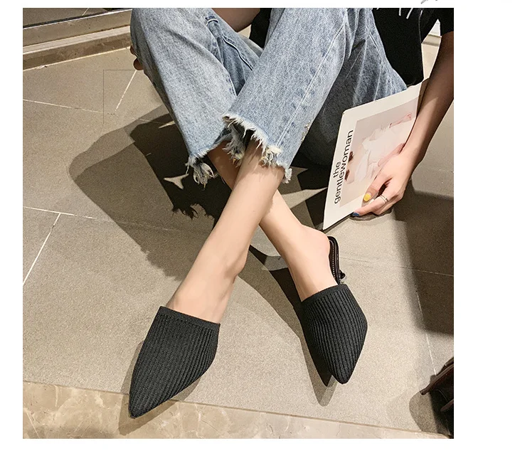 Женские нескользящие шлепанцы Baotou Красивые женские однотонные босоножки на