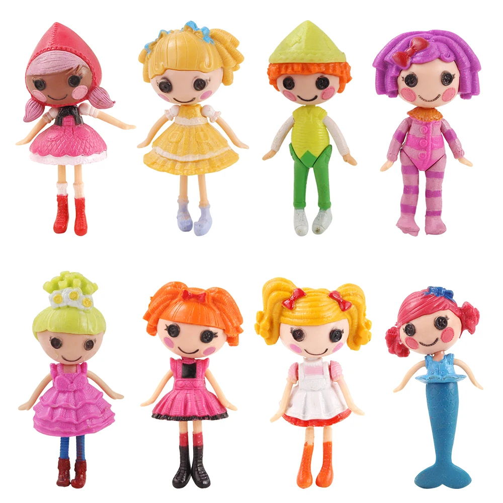 8 шт./компл. Мини Lalaloopsy фигурки из ПВХ куклы игрушка объемная пуговица глаза