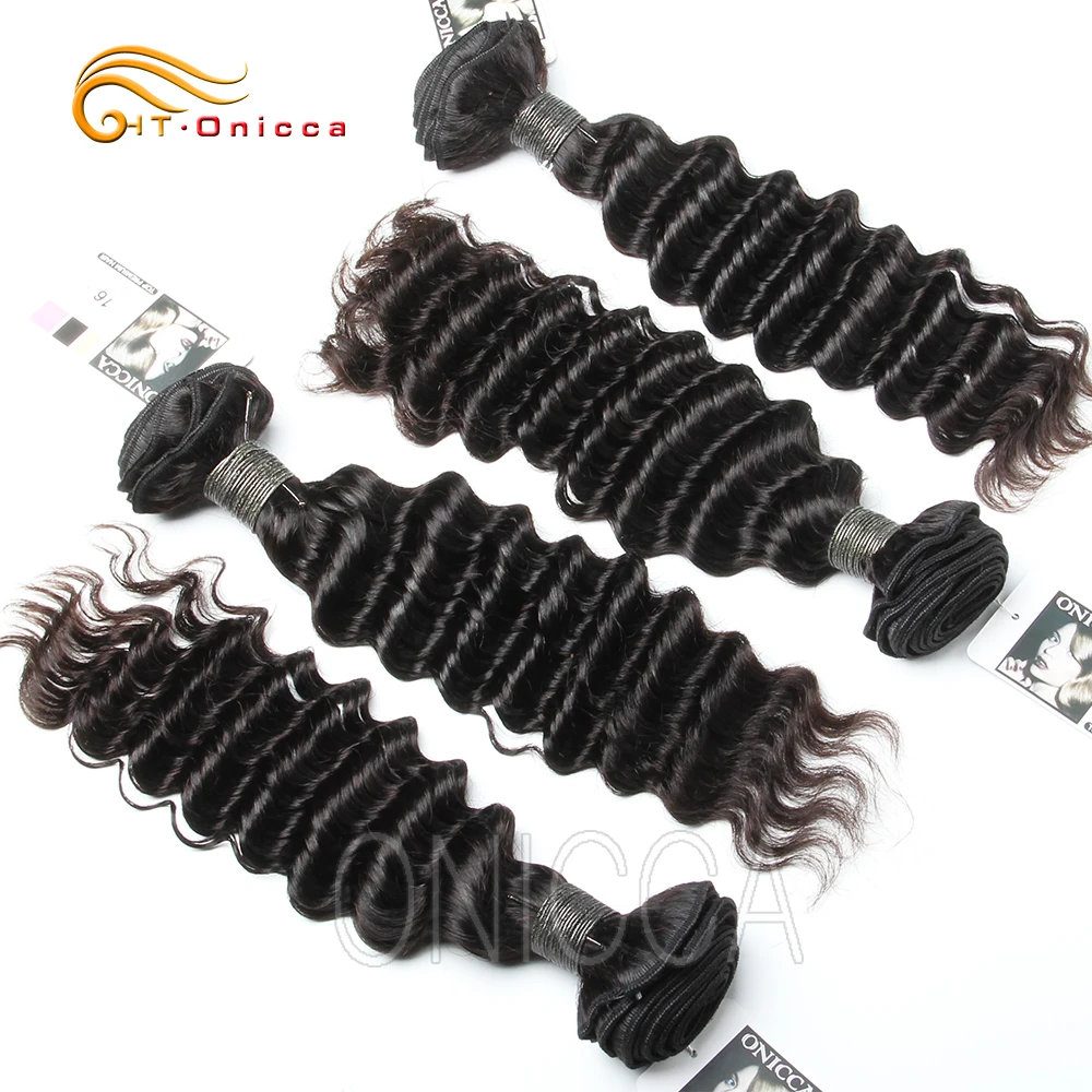 Глубокая волна пряди Пряди человеческих волос для наращивания можно купить 1/3/4