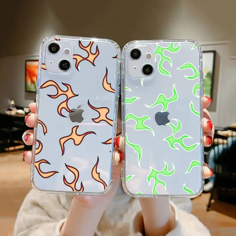 

Blue Flame Fire Phone Case Clear Transparent for iPhone 11 12 13 mini pro XS MAX 8 7 6 6S Plus X 5S SE XR 2020