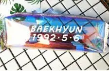 BAEKHYUN Kpop чехол для карандашей GOT7 TWICE EXO Seventeen разноцветный Радужный лазерный чехол для карандашей ПВХ сумка для канцелярских принадлежностей Милая коробка для карандашей - Цвет: BAEKHYUN
