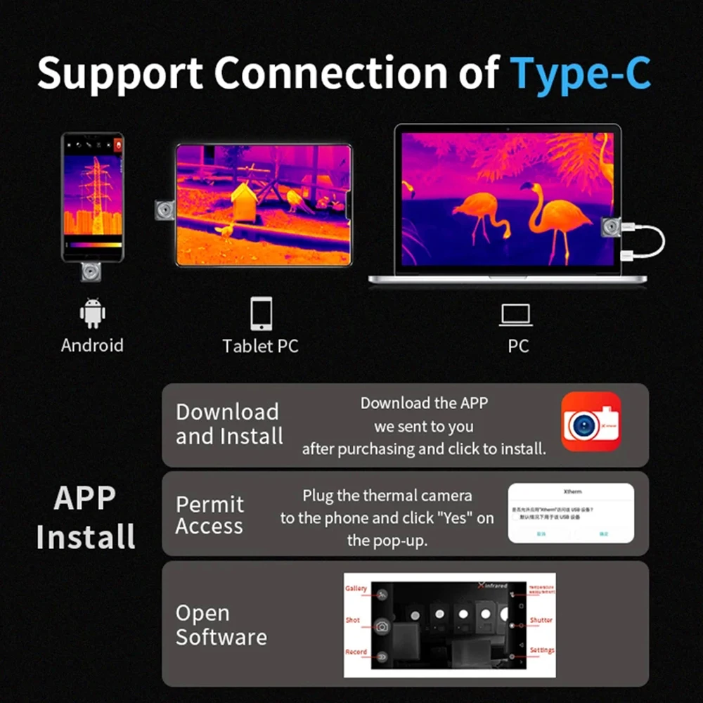infiray t2l thermal imager camera night vision infrared thermometer imager industrial inspection mobile phone camera android free global shipping
