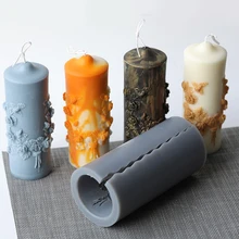 Diy резные цилиндрический лампы в форме свечи формы ароматическая