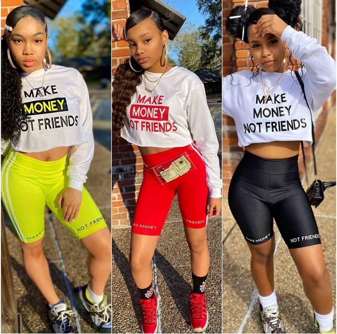 

Cutubly Letter Printed Women's Set Long Sleeve Two Piece Set T-shirt and Shorts Suit Tracksuit Matching Set Outfit