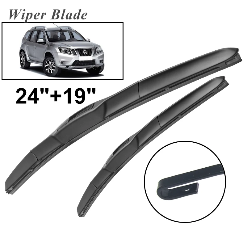 

Okowiper RHD & LHD Front Wiper Blades For Nissan Terrano 2015 - 2017 Windshield Windscreen Front Window 24"+19"