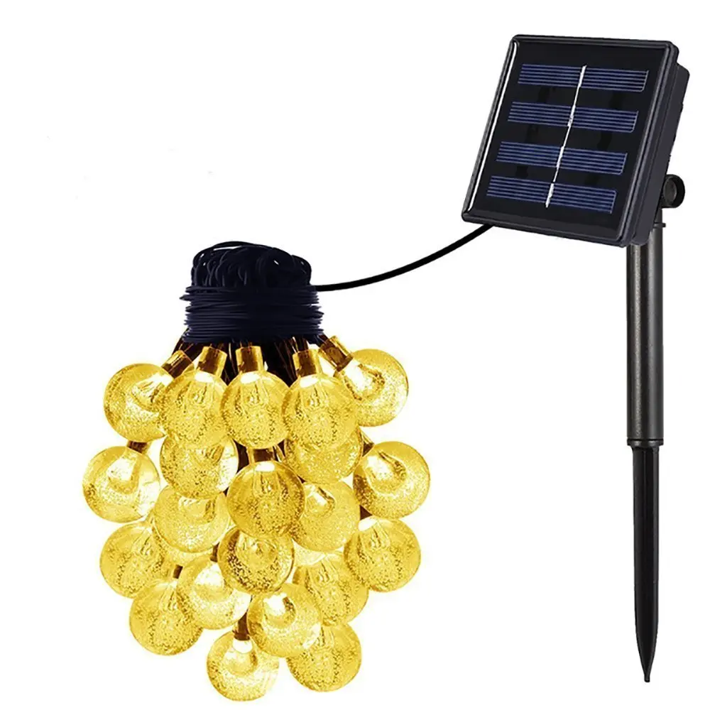 

30LED 6.5M Solar Lamp Crystal Ball LED String Lights Flash Waterproof Fairy Garland Outdoor Garden Christmas Wedding Decoration