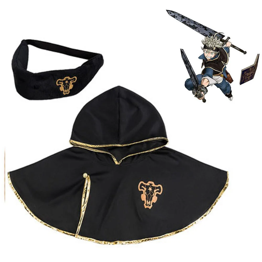 Аниме Черный клевер Asta Косплей Костюм с повязкой на голову плащ шляпа Кепка 2 шт.