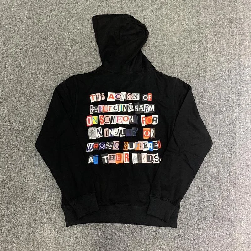 

22SS Cartoon Alphabet Graffiti 100% Cotton EU Size Revenge Hoodies Men Women Fashion Autumn Winter Berserk