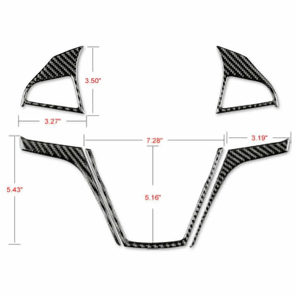 

2013-2015 Steering Wheel 5PCS Sticker Accessories Car Carbon Fiber Cover For Camaro