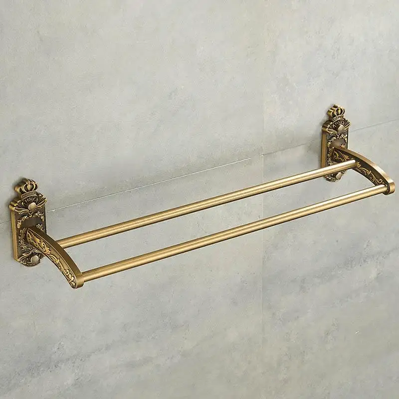 

Nail free Towel Holder 2 Layer Antique Brass Bathroom Towel bars Towel Bathroom Accessories