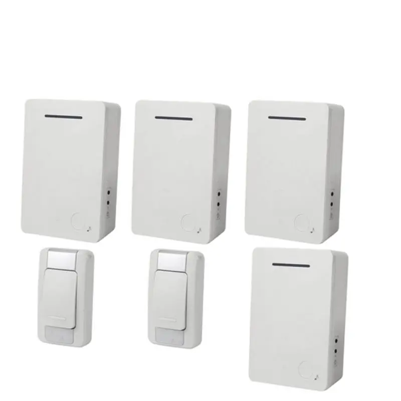 D28 Wireless Door Bell Kits W/ 2 Emitter+ 4 Receiver Power by AA Battery Cordless Doorbell Chime Digital Signal Ring