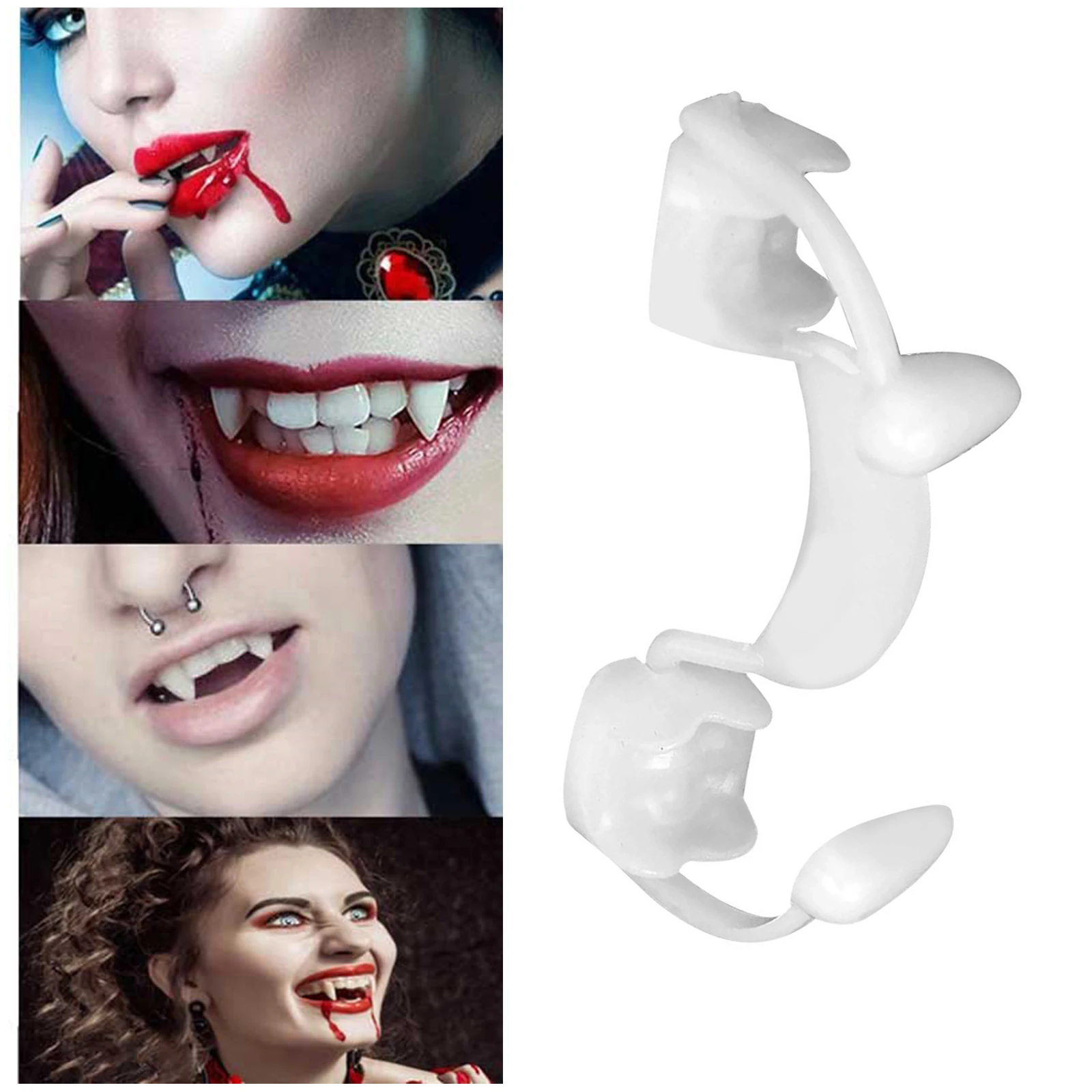 

Украшение на Хэллоуин, выдвижные Зубы вампира, ремень безопасности, мягкие силиконовые клыки вампира, ужас, кровавый декор для вечерние вам...