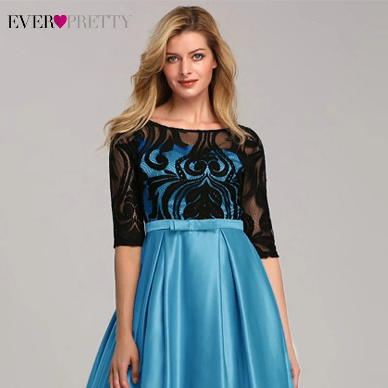 Элегантные атласные вечерние платья Ever Pretty A-Line с круглым вырезом коротким