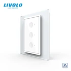 Настенный сенсорный выключатель LIVOLO, стандарта Великобритании, 3-х групп, дистанционное Беспроводное управление 433,92 МГц, AC 220-250, пластиковый ключ