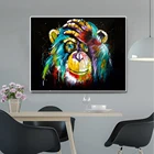 Разноцветные обезьянки сенсорный экран с изображением Арт холст Картины Плакаты и принт картина на стену для Kidroom жизни украшение дома Куадрос