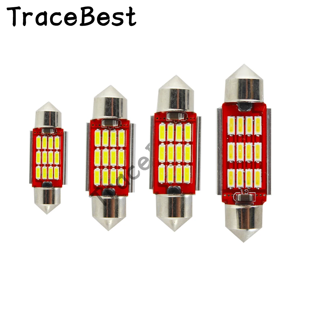 4 шт. 31 36 39 41 мм 12SMD 4014 светодиодный Canbus салона светильник Авто купол с фестонами