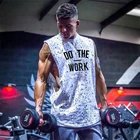 Майка для фитнеса мужская, летняя, 100% хлопок, с вырезами по бокам