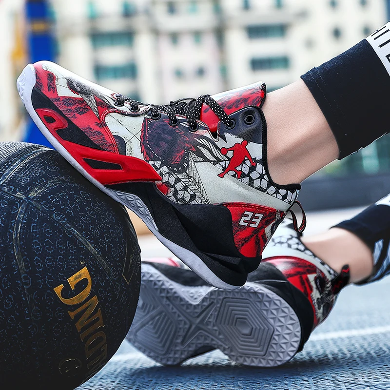 Зимние кроссовки для мужчин и женщин Баскетбольная обувь пары с высоким берцем