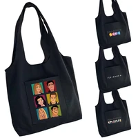 canvas bag women handbag shoulder bag student travel fashion portable messenger shoulder bag simple printed handbags tote bag