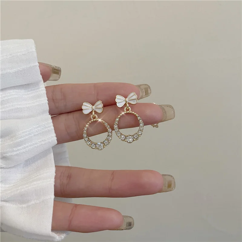 

S925 silver needle Bow Earrings 2021 new trend ear clip women's small earrings without ear holes