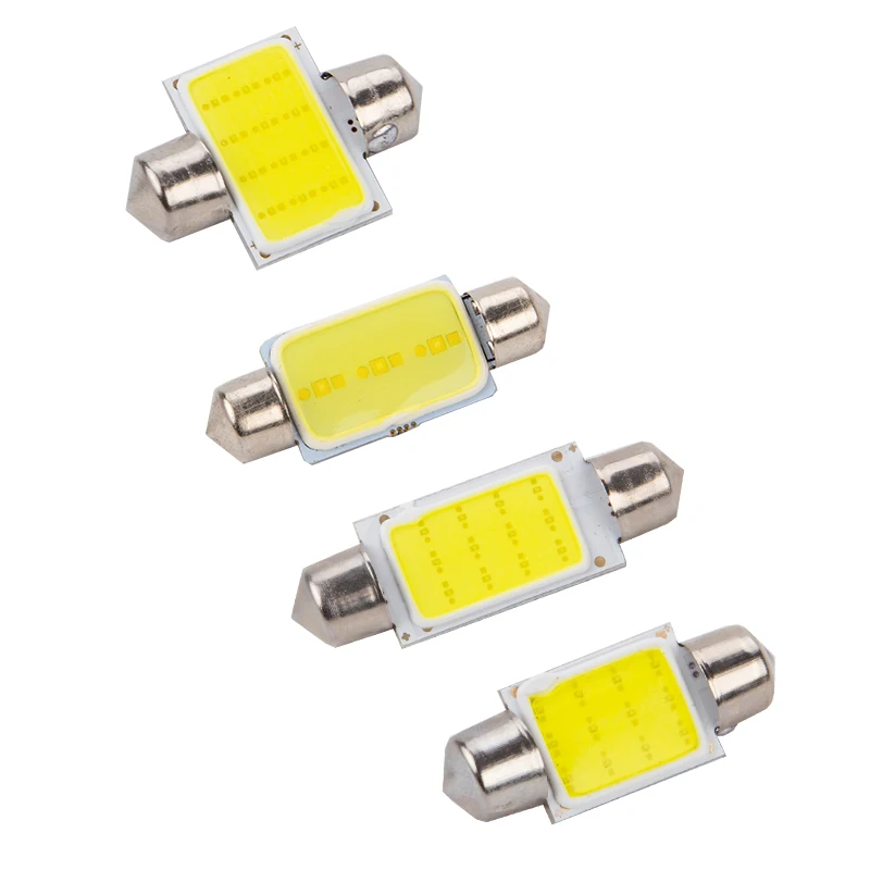 

10x C10W C5W LED COB Festoon 31mm 36mm 39mm 41/42mm 12V White Bulbs For Cars License plate Interior Reading Light 6500K 12SMD