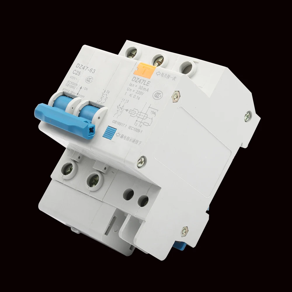 DZ47LE-63-2P 10A-25A 32A-63A 400 в мини-выключатель домашней электросети электрическая утечка