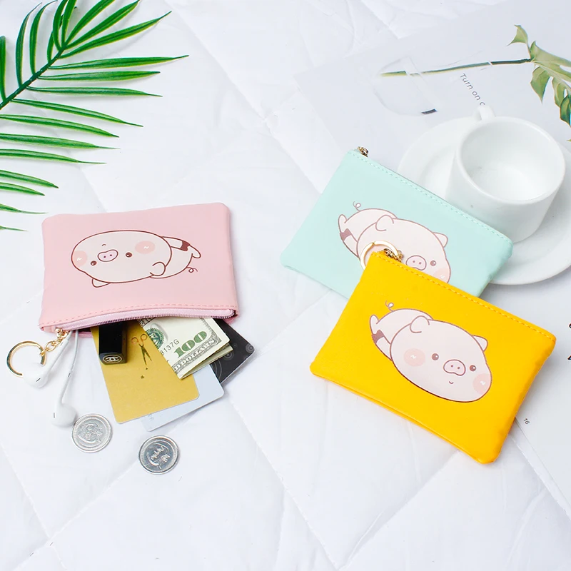 Новинка 2019 женское детское портмоне с милой Свинкой маленький кошелек на молнии