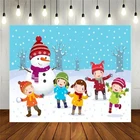 Nitree фото реквизит для фотостудии Виниловый фон для фотосъемки С Днем Рождения вечерние Украшенные забавной аппликацией детских игр на свежем воздухе в зимний период