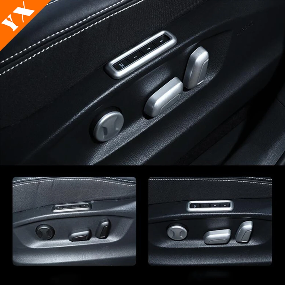 

For Skoda Kodiaq 2017 2018 Matte/Carbon styling Car Trim Seat adjustment Switch button decor sticker Cover accessories 7pcs