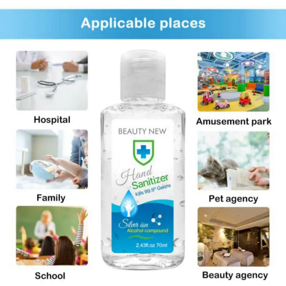70 мл одноразовый Дезинфицирующий Гель для рук портативный дорожный