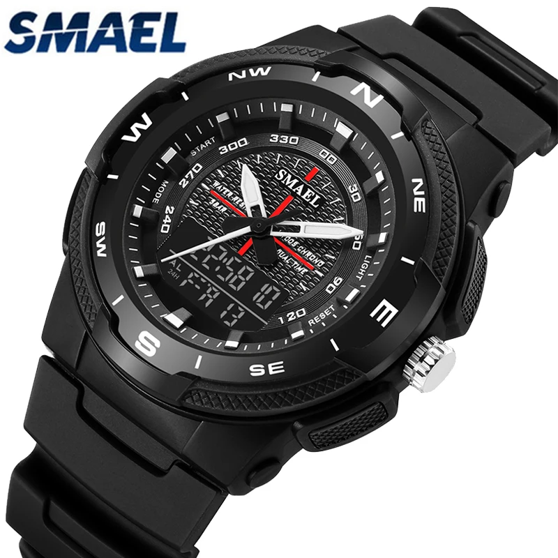 Часы SMAEL Мужские кварцевые аналоговые брендовые водонепроницаемые повседневные