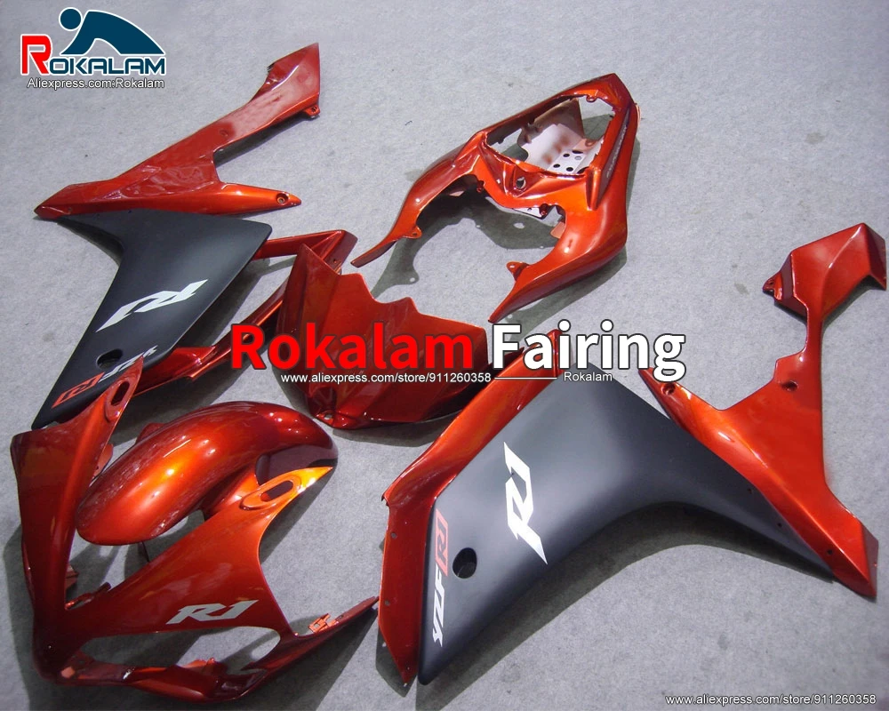 

ABS Plastic Kit For Yamaha R1 YZF1000 2007 2008 YZFR1 07 08 Orange Black Motorbike Fairing Shells (Injection Molding)