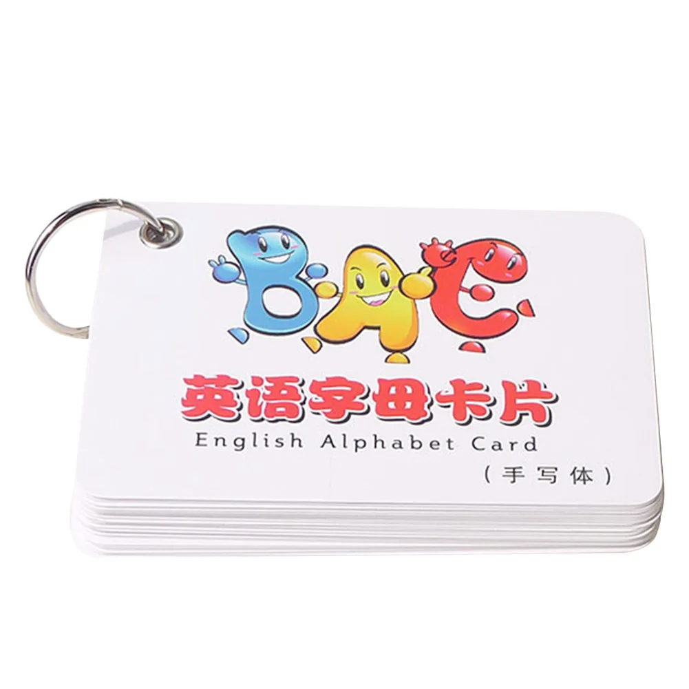

26 Letters Gift English Flash Card With Buckle Handwritten Early Education Development Cognitive Learning Toy For Kids Alphabet
