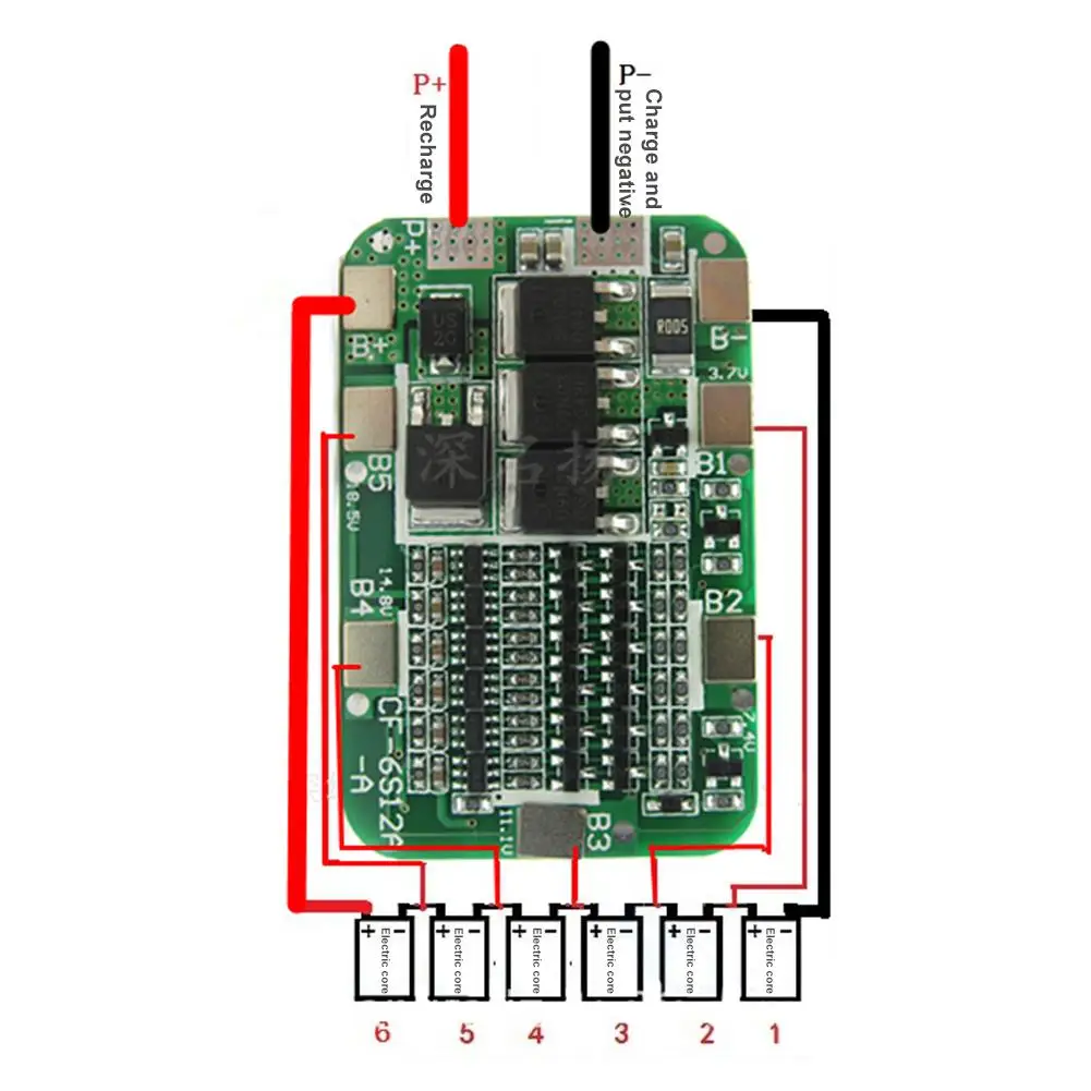 6S 15A 24V PCB BMS литий ионная батарея Защитная плата для 6 пакетов 18650 литиевая