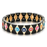 colorful enamel evil eye beaded bracelet adjustable jewelry for women men bracelets pulseras mujer handmade armband