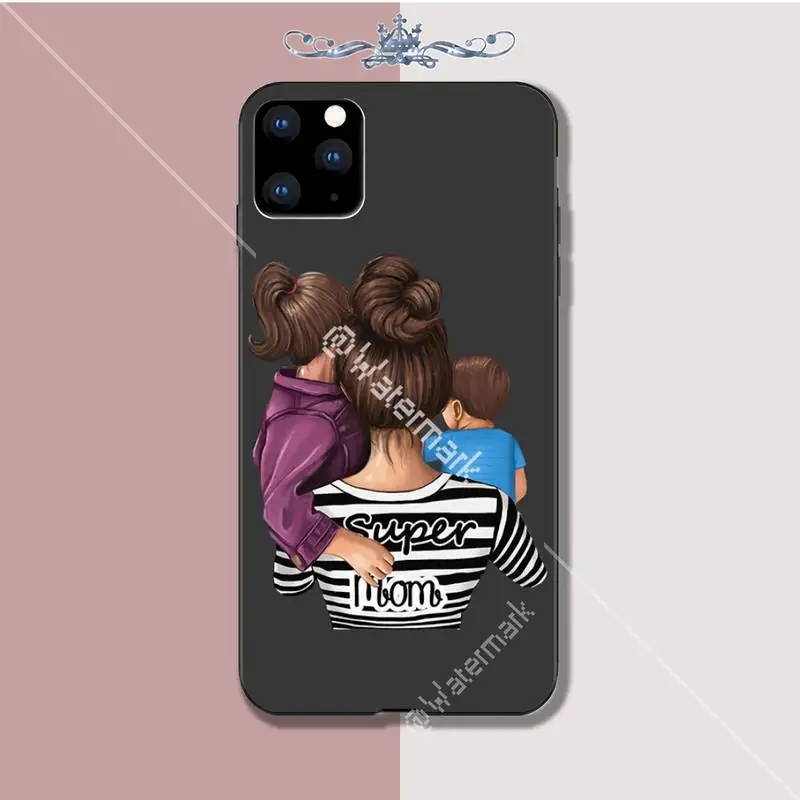 Супер папа для мам и дочек близнецов детская силиконовый чехол мобильного