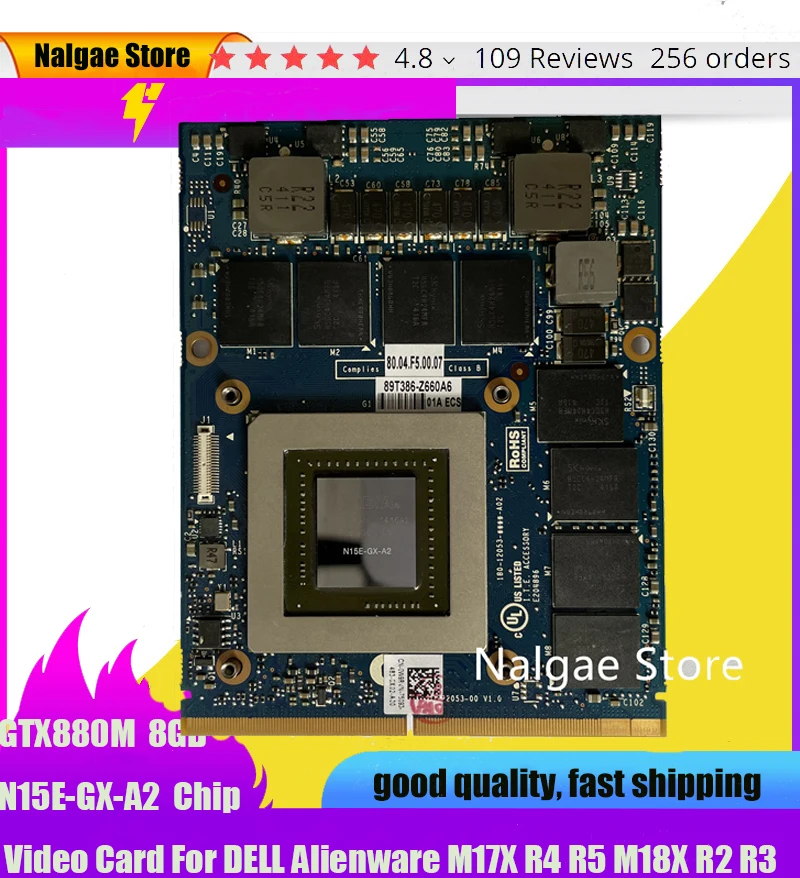 Видеокарта JH9PP / 0JH9PP CN GTX 880M GTX880M 8 ГБ GDDR5 MXM 3.0b видеокарта для Alienware 13 R1 R2 15 R1/17