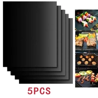 5pcs reusable bbq grill mat set non stick extra thick heat outdoor party picnic camping cooking barbecue tool easily cleaned