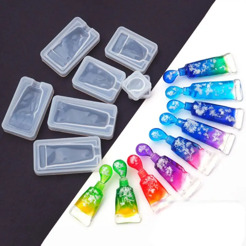 

Squeezed Pigment Paint Tube Pendant UV Epoxy Resin Silicone Mold Jewelry Tools