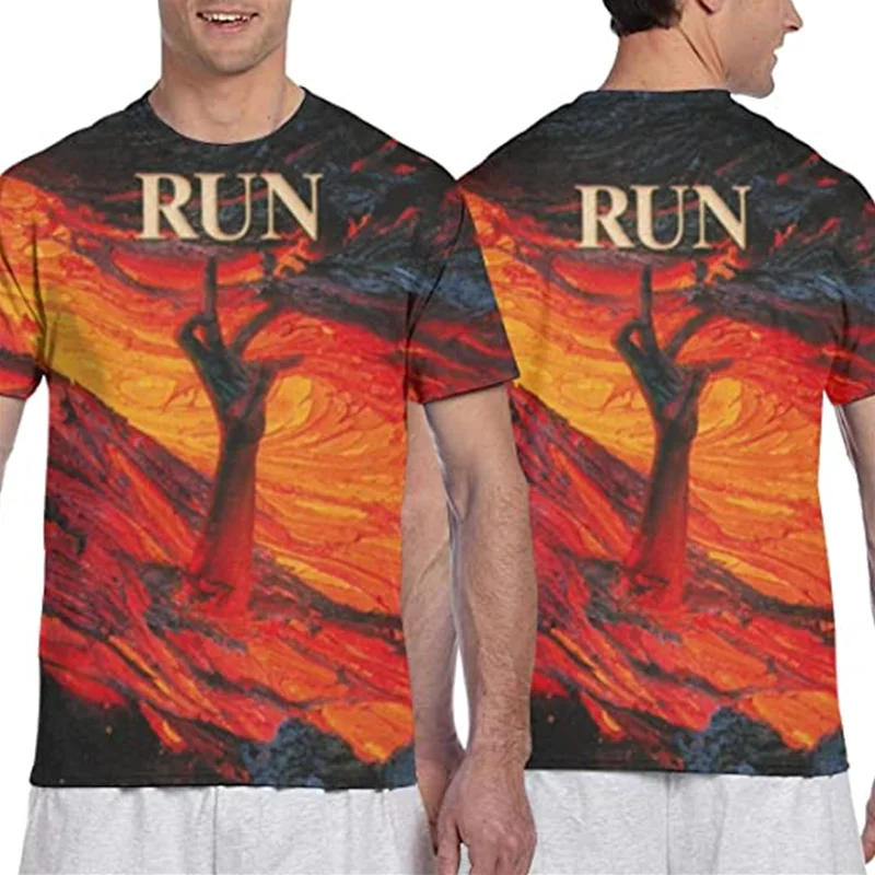 

Mens Distinctive Double Full Printed T Shirt retro t shirt harajuku