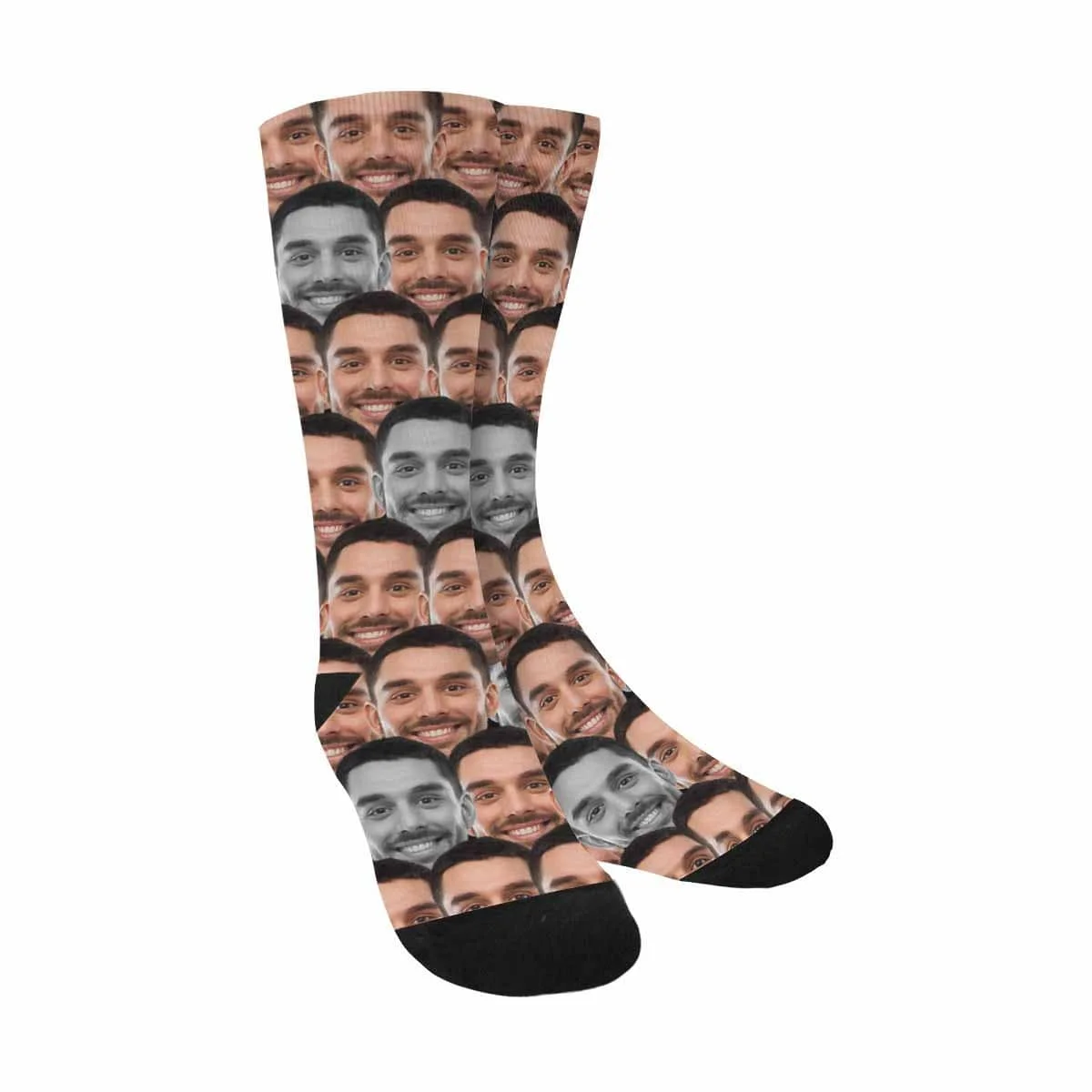 

Custom Face Black And White Head Sublimated Crew Socks