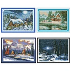 Штампованные наборы для вышивки крестиком, самая красивая вышивка ночной снежной тематики, 11CT 14CT, напечатанные поделки, нить для домашнего декора