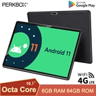 Планшет Perkbox 2022, 10 дюймов, Android 11,0, Восьмиядерный процессор, 6 ГБ ОЗУ, 64 Гб ПЗУ, 4G, FDD, LTE, Wi-Fi, Bluetooth, GPS, Аккумулятор 6000 мА  ч, Тип C