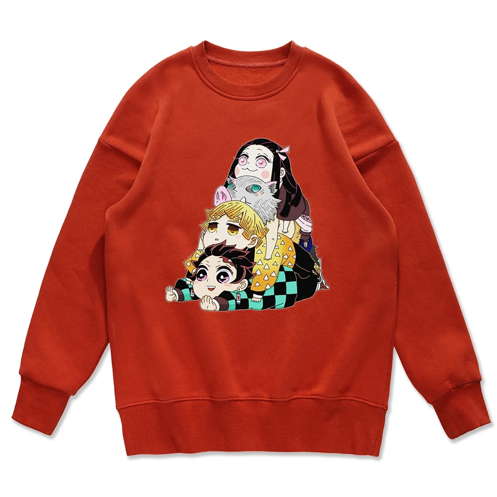 

Мужская Флисовая Толстовка с капюшоном, Повседневная флисовая толстовка в стиле хип-хоп с изображением истребителя демонов, спортивный пул...