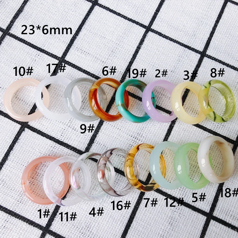 

Retro Fashion Simple Resin Colorful Fun Geometric Round Plain Ring Ring Gift Party Set Accessories Material